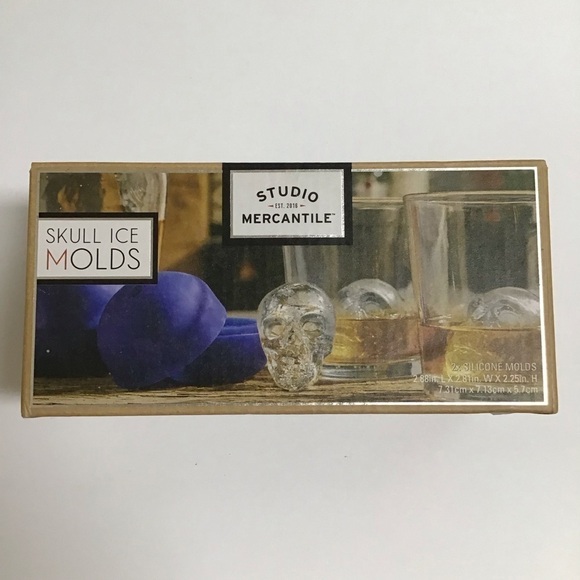 Skull Ice Cube Molds 2" XL Slow Melt Bar Drinks Silicone Studio Mercantile NEW - Picture 11 of 11